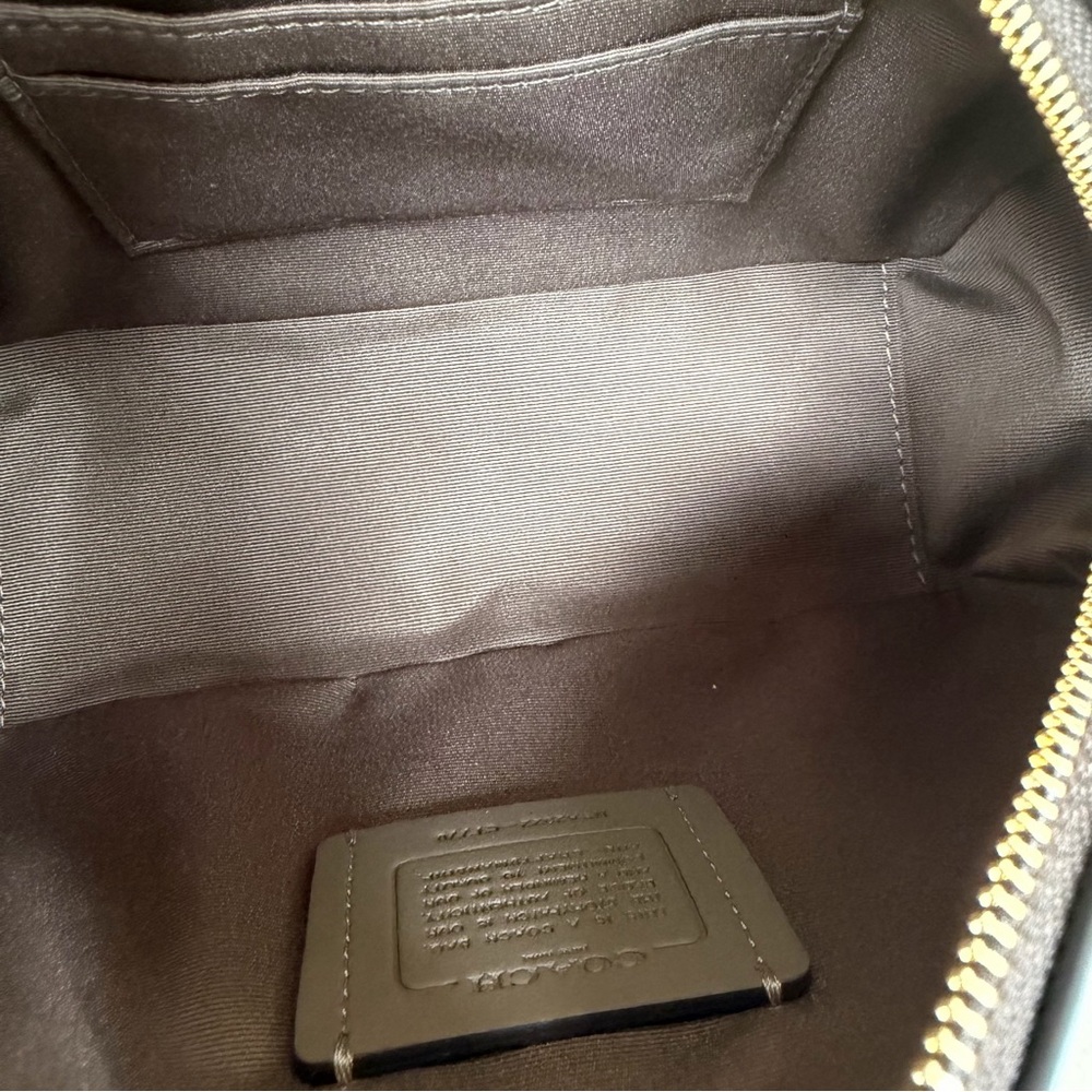 Coach Satchel Crossbody Dark Stone Leather Gold CT776 - Picture 12 of 16